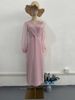 Women's Clothing V Neck Mesh Sequin Elegant Slim Lantern Sleeve Dress_ecoleips.com
