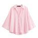 Women's Clothing Linen Blend Shirt Wide Sleeve Comfortable Stylish Elegant Versatile_ecoleips.com