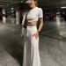 New Suit Women's Casual Sexy Waist Strap Short-sleeved Top Tether Trousers_ecoleips.com