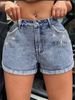 Women's Clothing INS Casual Curling Tassel Jeans Shorts_ecoleips.com