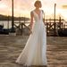 Elegant V-Neck Backless Chiffon Evening Dress - A-Line Wedding Gown For Bride, Beach Party, Formal Banquet (Ivory, Sizes 2-16 )_ecoleips.com