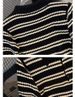 Women's Ice Silk Knit Striped Top Short Sleeve T-Shirt Plus Size Summer New Style_ecoleips.com