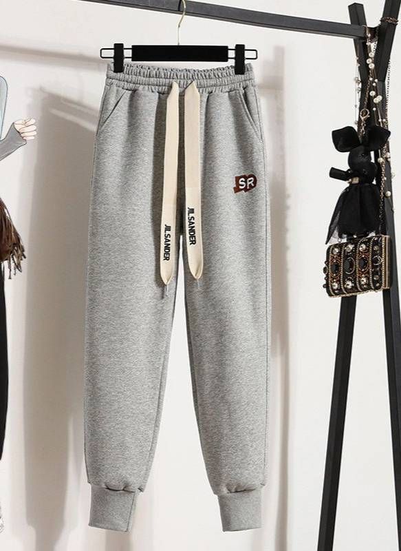 Women's Clothing High Waisted Fleece Lined Unlined Autumn Winter Sweatpants Plus Size Casual Harem Pants For Women Sports Bottoms_ecoleips.com