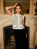 Classic Striped Knit Vest, Women's Sleeveless Button-Up Sweater For Layering_ecoleips.com