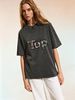 Women's Retro Washed Crew Neck T-Shirt, Loose Fit Casual Top For Streetwear, Travel And Daily Wear_ecoleips.com