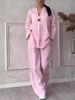2026 Fashion European And American Women's Wear Comfortable Loose Top Wide Leg Pants Casual Cotton And Hemp Set_ecoleips.com