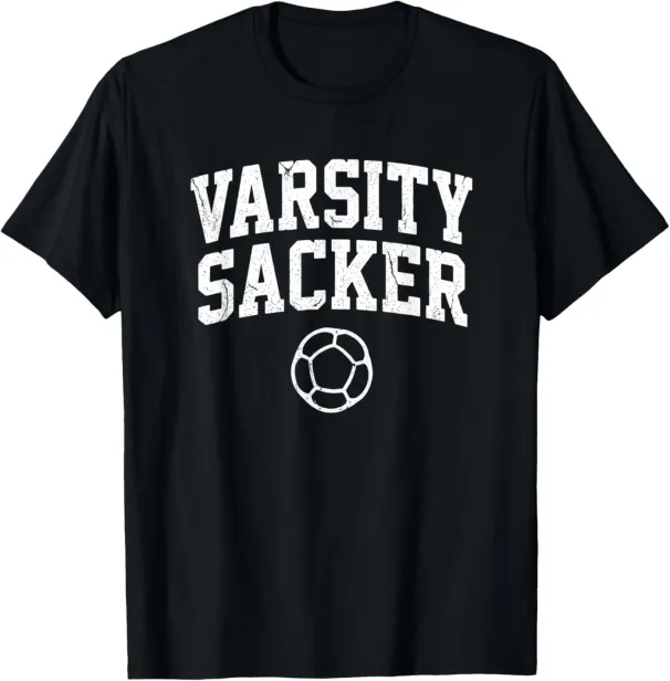 Women's T-Shirts Varsity Sacker Tee Funny Hacky Sack T-Shirt_ecoleips.com