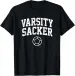 Women's T-Shirts Varsity Sacker Tee Funny Hacky Sack T-Shirt_ecoleips.com