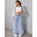 Cross-Border Foreign Trade Sweet And Spicy Style High Waist Straight Jeans For Women Summer New Loose Trendy_ecoleips.com