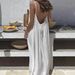 New Women's Suspender Backless Loose Long Loungewear Dress_ecoleips.com