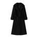 Temperament Double-breasted Belt Extended Woolen Trench Coat Woolen Coat_ecoleips.com