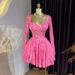 Women's Elegant Sweet Square Neck Bow Long Sleeve Dress American Style Cross Border Summer New 2026 Irregular_ecoleips.com