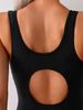 Women's Color Block One Piece Swimsuit Open Back Slim Fit Athletic Bathing Suit For Training & Beach_ecoleips.com