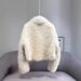 Women's Faux Shearling Jacket – Winter Short Puffer Coat With Fur Collar (White/Mauve, S/M/L)_ecoleips.com