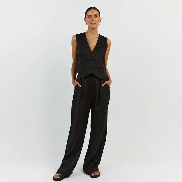 Women's Clothing Summer New Cotton And Linen Sleeveless Vest Vest Trousers Two Piece Suit Female Casual Fashion Suit_ecoleips.com