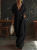 Women's Clothing Women's Casual Elegant Lace Trimmed Linen Jumpsuit Loose Fit Style Comfortable For Formal & Casual For Women_ecoleips.com