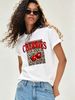 Women Y2K Cherries Leopard Graphic T-Shirt Retro Vintage Letter Print O Neck Short Sleeve Casual Streetwear White Tee_ecoleips.com