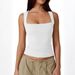 Aria Basics Aria Basics 2026 European And American Women's Clothing Short-sleeve Street Style Hot Girl Fashion Square Neck Basic Slim-fit_ecoleips.com