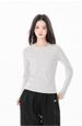 French Crew Neck Front Shoulder Long Sleeve T-Shirt Women's Autumn New Elastane Yarn Slim And Skinny Bottom Girls Inner Top_ecoleips.com