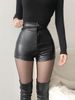 2025s Plus Size Black Shorts For Women, Autumn And Winter High Waist Bodycon PU Leggings, Stretchy Tight Sexy Hot Pants, Ultra_ecoleips.com