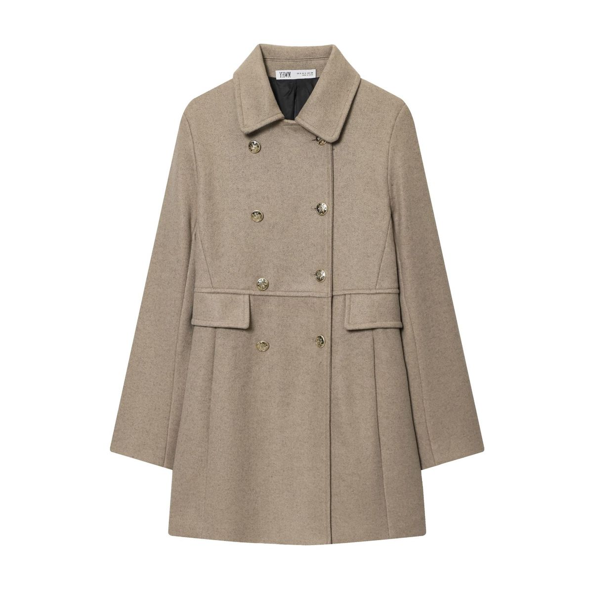 Women’s Wool-Blend Double-Breasted Coat – European Style Winter Short Jacket, Faux Fur Trim_ecoleips.com