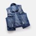 K Cowboy Vest Women's Short Style New Ripped Nail Bead Sleeveless Jacket Versatile Slim Fit Top_ecoleips.com