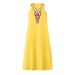 2024 Women's New Casual Bohemian Sexy Sleeveless Deep V-Neck Side Split Dress_ecoleips.com
