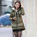 Women's Winter Parka Coat With Hood - Warm Quilted Jacket For Cold Weather, Oversized Fit, Long Sleeve, Zip Closure, Black & Army Green_ecoleips.com