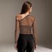 European American Autumn New Foreign Trade Mesh Splicing See-through Off-shoulder Long-sleeve T-shirt, Pure Sexy, Unique_ecoleips.com