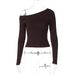Women's Slim Fit Off-Shoulder Top European American Style Sexy Alluring Autumn Arrival Innerwear Casual Fashion Top_ecoleips.com