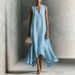 Women's Deep V Neck Sleeveless Asymmetrical Hem Midi Dress – Slim Fit Elegant Summer Gown 2026_ecoleips.com