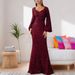 2026 New Fashio V-Neck Bodyco Sequi Europea Ad America Dress Mid-Waist Flared Sleeve Log Eveig_ecoleips.com