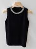 K Strap Vest, Women's Sleeveless Undershirt, Paired With A Suit Studded Knit Top_ecoleips.com