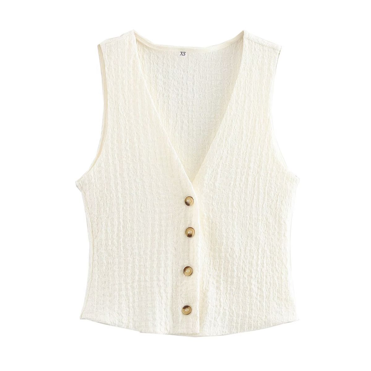 Women's Clothing Women's Textured Single Breasted Vest Vest High Waist Straight Trousers Casual Suit_ecoleips.com