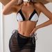 Women's Clothing Color Split Swimsuit Lace Up Bikini Sexy Three Piece Suit Ins Internet Celebrity Bikini_ecoleips.com
