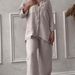 Women's Clothing Casual Cotton And Linen Solid Color Shirt Drawstring Wide Leg Pants Suit_ecoleips.com