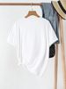 Women's Casual Round Neck Short Sleeve T-Shirt Multi-Color Solid Loose Printed American Style Sports Top_ecoleips.com