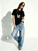 Women Classic Slim Cotton T-Shirt, Solid Black & White Short Sleeve Tee, Comfortable Fitted Casual Daily Top_ecoleips.com