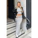 Women's Clothing Comfortable Solid Color Round Neck Sleeveless Top Waist Skirt Suit_ecoleips.com