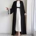 Women's Muslim New Solid Color Coat Fashion Elegant Vest Dress Set_ecoleips.com