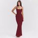 2025 Style Spring Summer Temperament Women's Long Skirt New Fashionable And Sexy Backless Pleated Suspender Dress_ecoleips.com