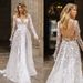 Women's Clothing Wedding Dress Sexy Lace Long Sleeved Dress Evening Dress_ecoleips.com