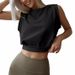 2025 Sleeveless Loose T-shirt Running Fitness Sexy Open Navel Sports Shirt Top Female_ecoleips.com