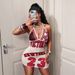 Women's Sexy Fashion Printed Dress European American Style Halter Neck V Neck Backless 2025 Cross Border_ecoleips.com