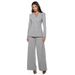 Elegant Women's Suit Set With Rhinestone Accents - Slim Fit Blazer & Pants For Office & Evening Wear (Black/Grey/White, M-XXL)_ecoleips.com