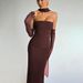 Spring New Strapless And Waist Cinched Women's Long Skirt Elegant Ribbon Backless Sexy Hip Hugging Dress_ecoleips.com