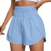 2025s Spring Summer New Women's With Bowknot High Waist Elastic Loose Sports Casual Shorts_ecoleips.com
