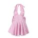 Women's Sexy Elegant Jacquard Halter Belted Back Bow Bodycon Midi Dress – Spring Party Gown 2026_ecoleips.com
