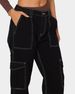 Women's Clothing Women's High Waisted Elastic Waistband Waist Cut Pants Loose Wide Leg Workwear Multi Pocket Jeans_ecoleips.com