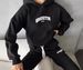 Women's Clothing autumn and winter new casual plus velvet long sleeved hooded printed sweater trousers suit for women_ecoleips.com